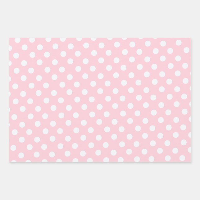 Hoja De Papel De Regalo polka dots in pastel pink  (Anverso)