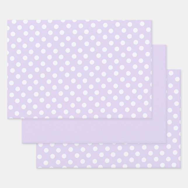 Hoja De Papel De Regalo polka dots in  soft lavender (Set)