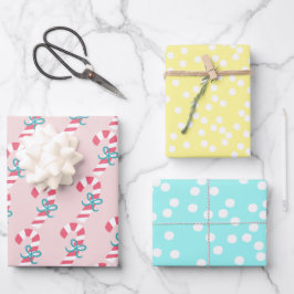 Hoja De Papel De Regalo Polkadots y canas de candy: "Los Navidades de cand