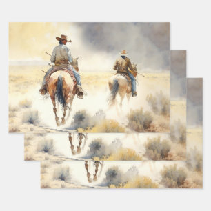 Hoja De Papel De Regalo Polvorienta acuarela occidental “Tormenta de prade