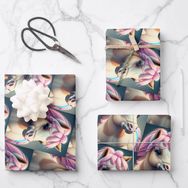 Hoja De Papel De Regalo Pony Espíritu 3D 1 (Anverso)