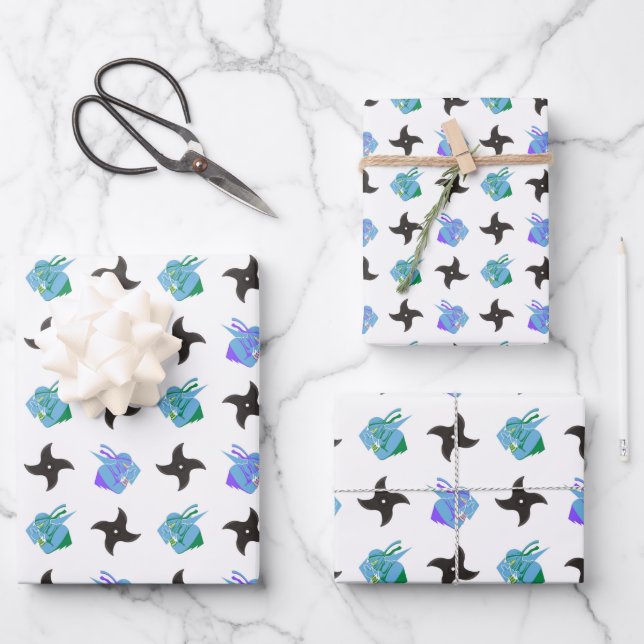 Hoja De Papel De Regalo Pop Ninja Throwing Star (Anverso)