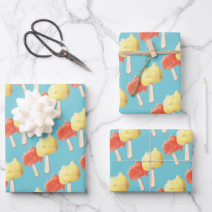 Hoja De Papel De Regalo Popsicles de caracteres
