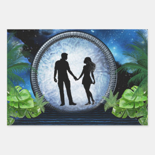 Hoja De Papel De Regalo Portal del espacio ultraterrestre