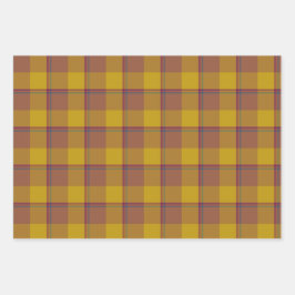 Hoja De Papel De Regalo Potters Clay and Pizza Plaid Gold Brown