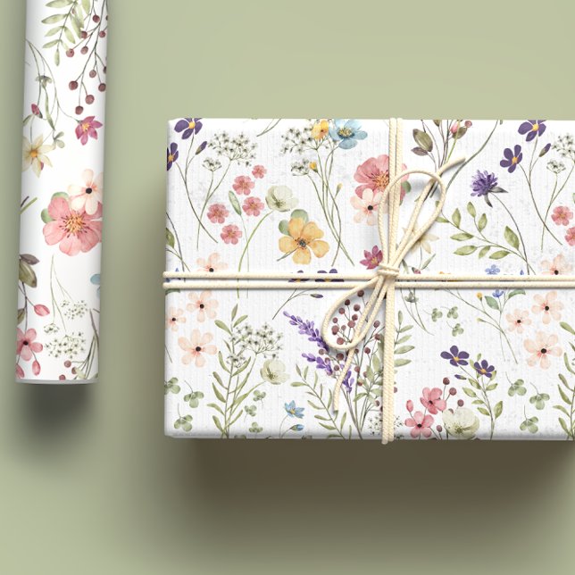 Hoja De Papel De Regalo Praderas Silvestres de Acuarela Pastel Arcoíris (Subido por el creador)