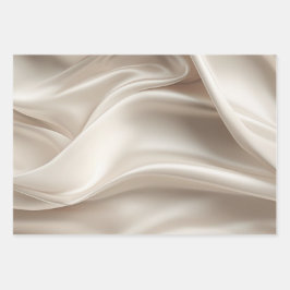 Hoja De Papel De Regalo Precioso Champagne Oro Romántico Falso Satén Boda