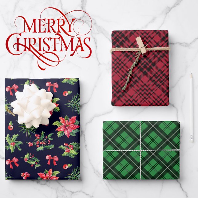 Hoja De Papel De Regalo Preparado Para Un Navidad De Bow Poinsettia Red Pl (Subido por el creador)