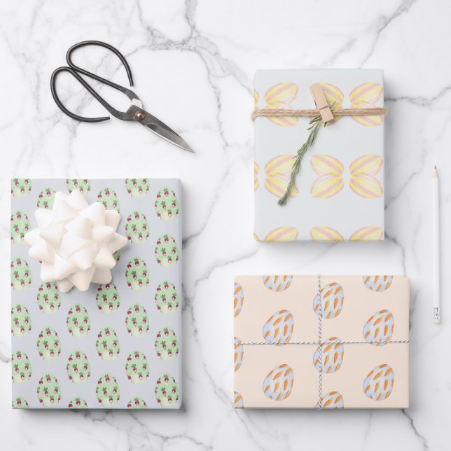 Hoja De Papel De Regalo Preppy de Huevo de Pascua (Anverso)