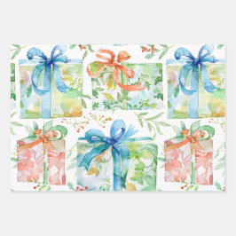 Hoja De Papel De Regalo Presentes de cumpleaños de acuarela