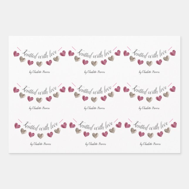 Hoja De Papel De Regalo Presentes hechos a mano con "punto de amor" (Anverso)