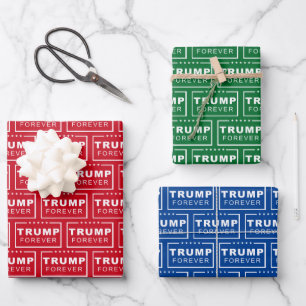 Hoja De Papel De Regalo Presidente Donald Trump Navidades eternos