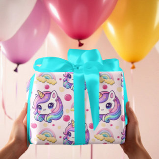 Hoja De Papel De Regalo Pretty Pink Unicorns 