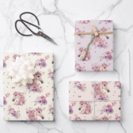 Hoja De Papel De Regalo Pretty Ponies and Petals Horse Wrapping Paper