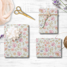 Hoja De Papel De Regalo Pretty Vintage Flowers Floral Pattern