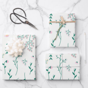 Hoja De Papel De Regalo Primavera de flores floreciente sin foco