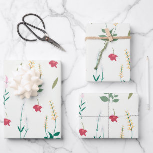 Hoja De Papel De Regalo Primavera de flores floreciente sin foco
