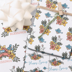 Hoja De Papel De Regalo Primavera de Pascua