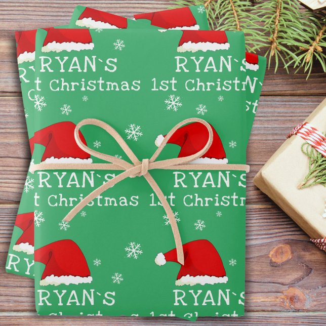 Hoja De Papel De Regalo Primer Sombrero de Sombrero Verde de Navidad para  (Subido por el creador)