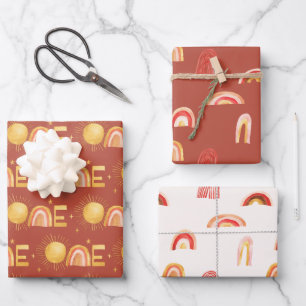 Hoja De Papel De Regalo Primer Viaje Alrededor Del Sol   1 Fiesta de cumpl