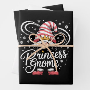 Hoja De Papel De Regalo Princesa Gnomo Parejas Gnomos Familiares Navidad D
