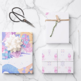 Hoja De Papel De Regalo Princess & Mermaid Birthday Invitation Card