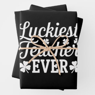 Hoja De Papel De Regalo Profesora más afortunada de la historia enseñando