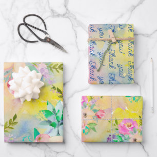 Hoja De Papel De Regalo Profusión floral brillante ducha de novia