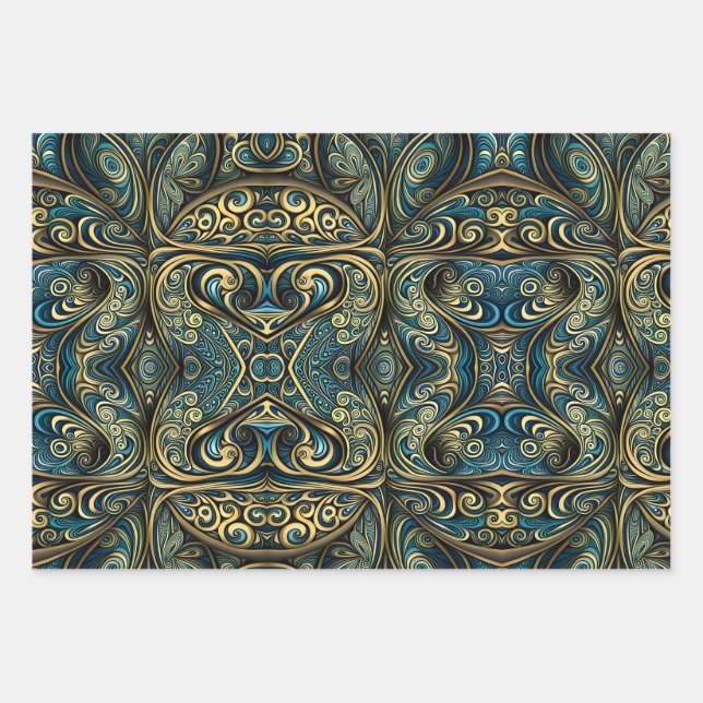 Hoja De Papel De Regalo Psychedelic Paisley Crazy (Anverso)