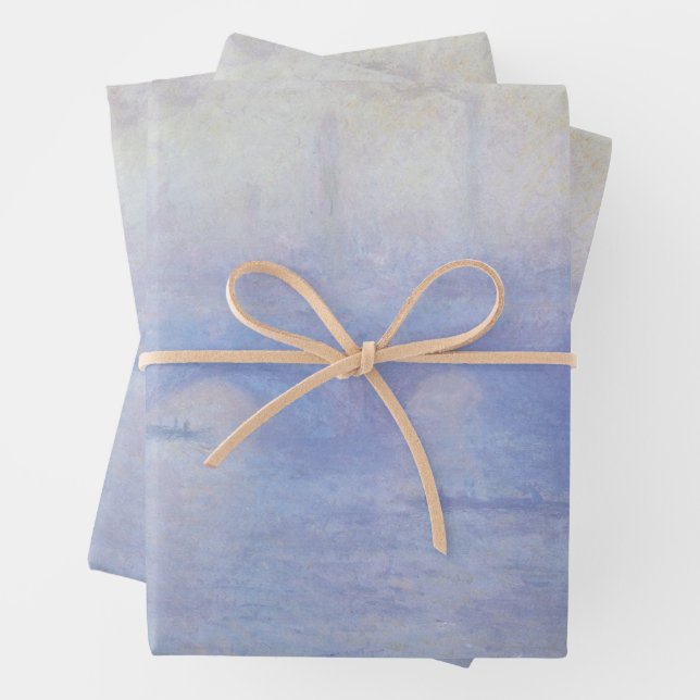 Hoja De Papel De Regalo Puente Waterloo, efecto húmedo de Claude Monet (In situ)