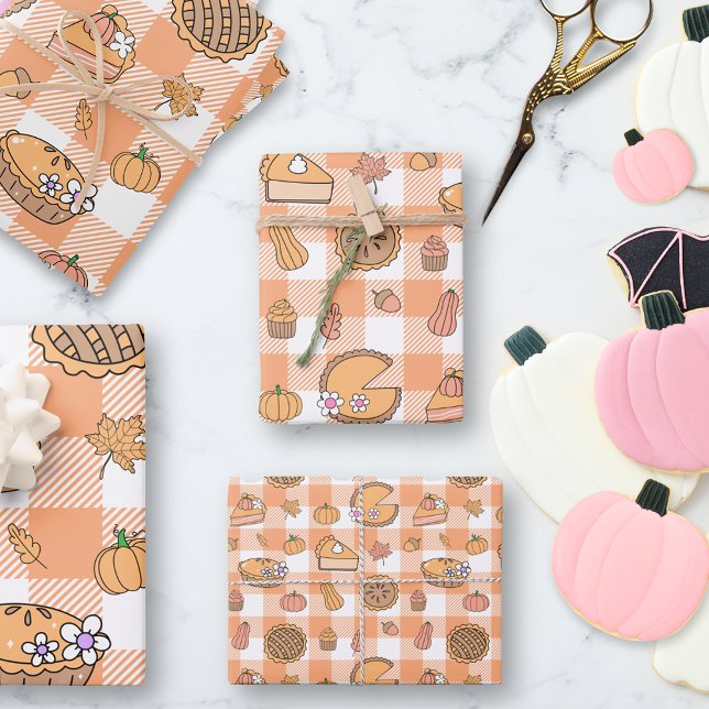 Hoja De Papel De Regalo Pumpkin Pie Gingham Wrapping Paper Sheets (Subido por el creador)