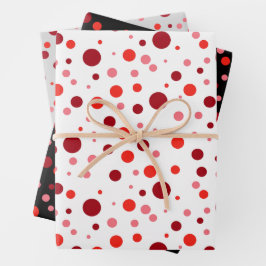 Hoja De Papel De Regalo Punto de polka de la fresa roja de la ruby Pastel 