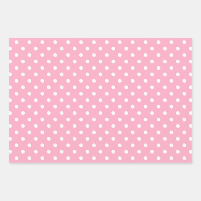 Hoja De Papel De Regalo Punto de Polka Rosa (Anverso)