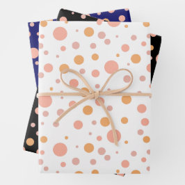 Hoja De Papel De Regalo Punto De Polka Rosa Y Peach Moderno Sencillo