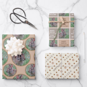 Hoja De Papel De Regalo Punto neutro de polka conejo de Pascua Personaliza