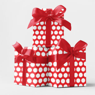 Hoja De Papel De Regalo Punto rojo y blanco