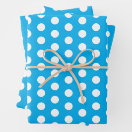 Hoja De Papel De Regalo Puntos azules claros y blancos