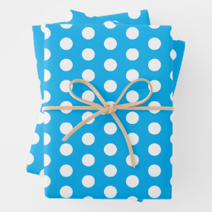 Hoja De Papel De Regalo Puntos azules claros y blancos