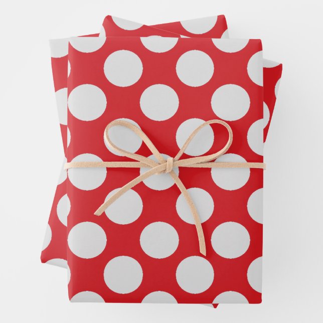 Hoja De Papel De Regalo Puntos blancos rojos (In situ)
