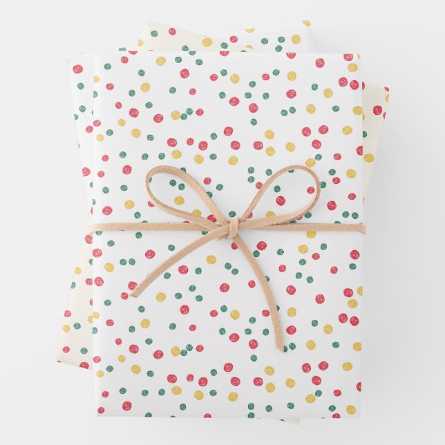 Hoja De Papel De Regalo Puntos de Confeti Coloridos (In situ)