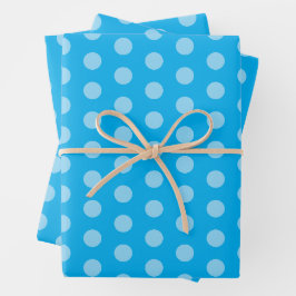 Hoja De Papel De Regalo Puntos de lunares azul claro