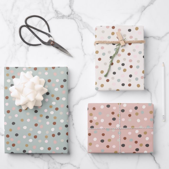 Hoja De Papel De Regalo Puntos de navidades (Anverso)