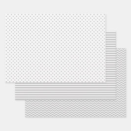 Hoja De Papel De Regalo Puntos de Polka Chevron con franjas grises y blanc