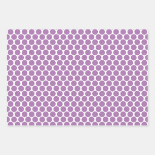 Hoja De Papel De Regalo Puntos de polka en rosa, azul y lavendar