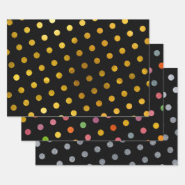 Hoja De Papel De Regalo Puntos de Polka Multicolorizado Sencillamente Crud