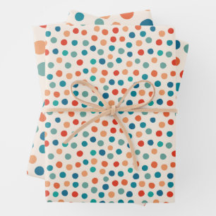 Hoja De Papel De Regalo Puntos de polka retro