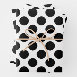Hoja De Papel De Regalo Puntos negros y blancos