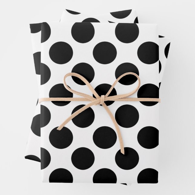 Hoja De Papel De Regalo Puntos negros y blancos (In situ)
