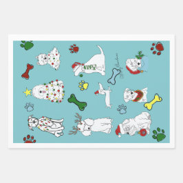 HOJA DE PAPEL DE REGALO PUPPY XMAS WRAPPING PAPER SET