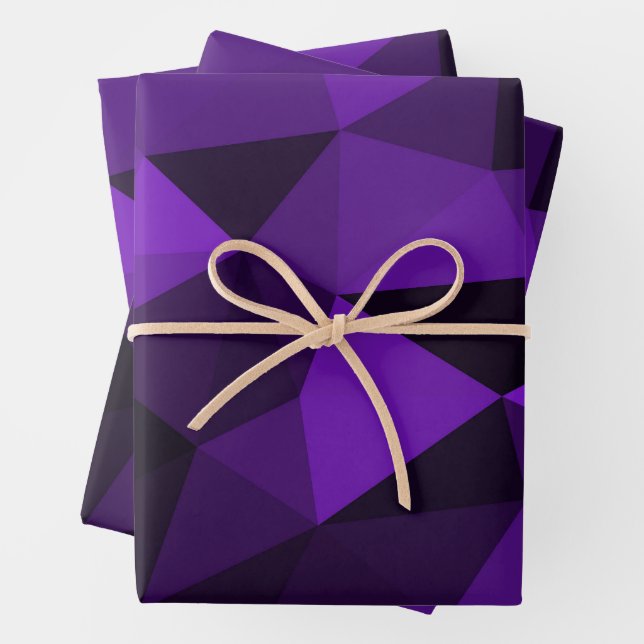 Hoja De Papel De Regalo Purple black geometric mesh pattern (In situ)